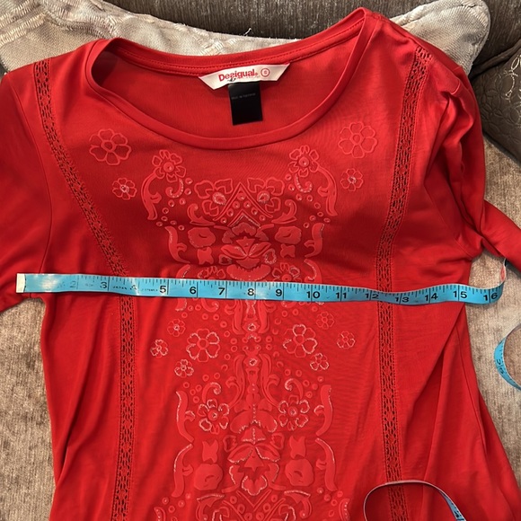 Desigual Tunic/mini dress red size S 3/4 sleeves - Picture 7 of 11